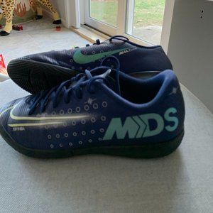 Nike MDS Mercurial Indoor Soccer shoes 2Y Youth Blue Vapor Academy